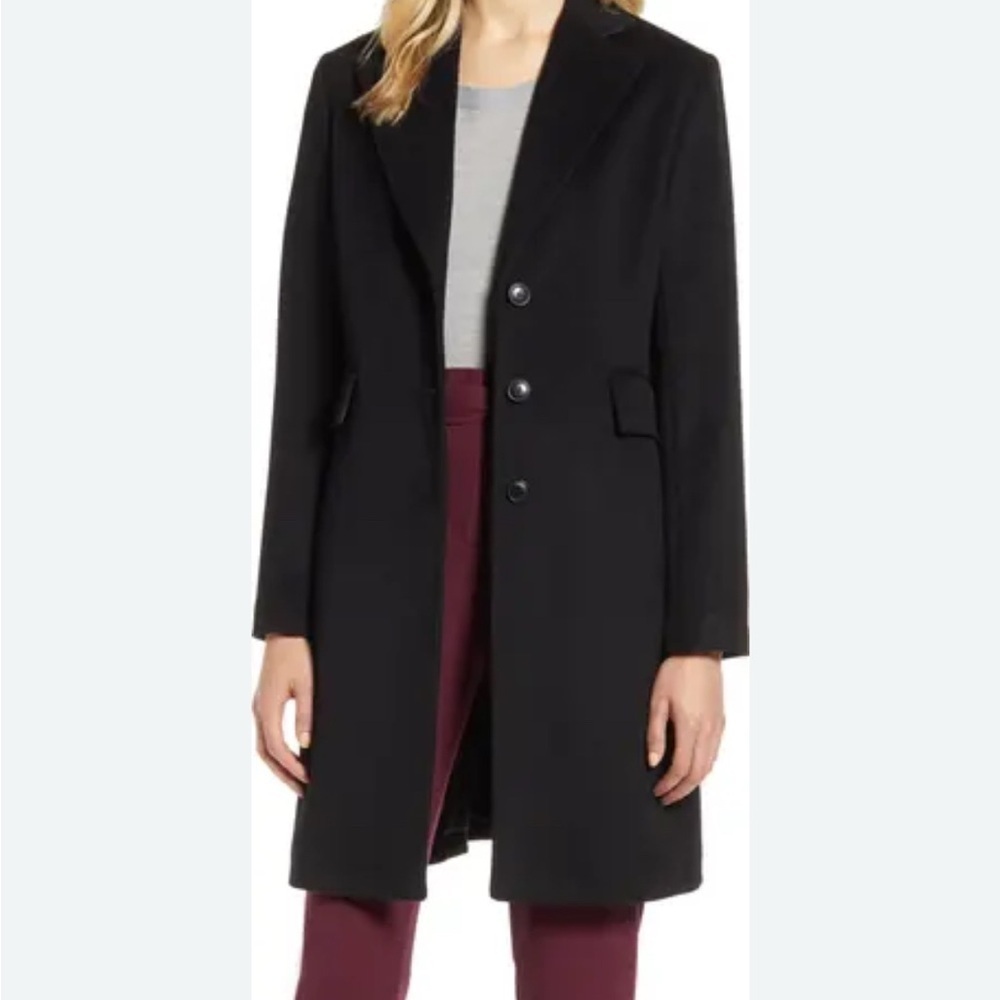 Halogen Elegant Black Pea Coat